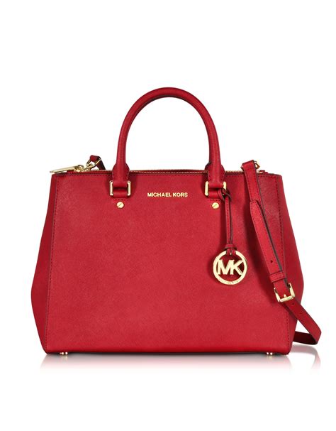 michael kors sutton satchel red